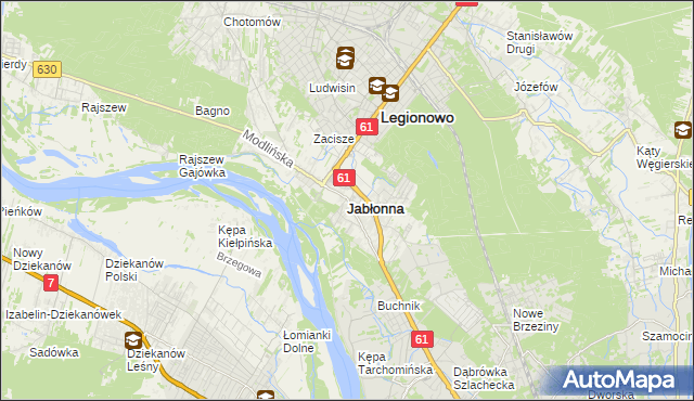 mapa Jabłonna powiat legionowski, Jabłonna powiat legionowski na mapie Targeo