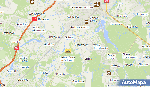 mapa Jazgarzew, Jazgarzew na mapie Targeo