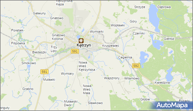 mapa Jurki gmina Kętrzyn, Jurki gmina Kętrzyn na mapie Targeo