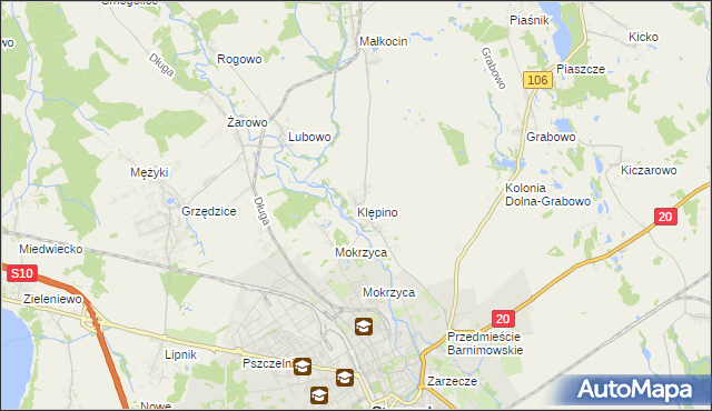 mapa Klępino, Klępino na mapie Targeo