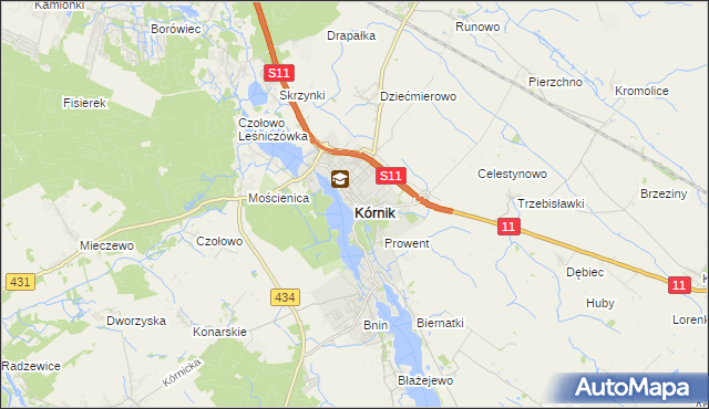 mapa Kórnik, Kórnik na mapie Targeo