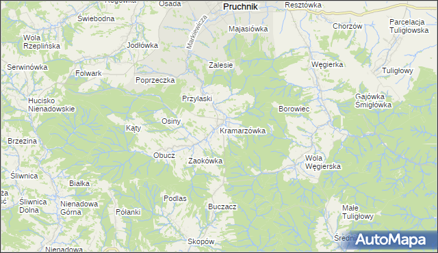 mapa Kramarzówka, Kramarzówka na mapie Targeo