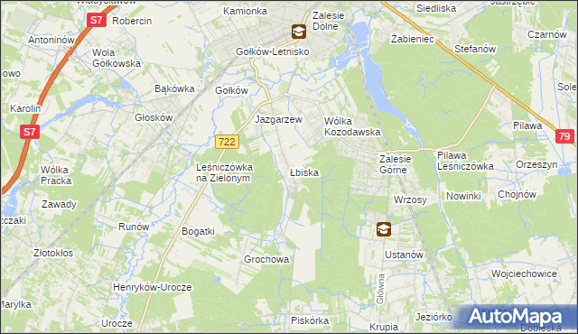 mapa Łbiska, Łbiska na mapie Targeo