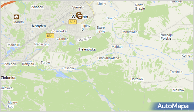 mapa Leśniakowizna, Leśniakowizna na mapie Targeo