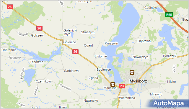 mapa Listomie, Listomie na mapie Targeo