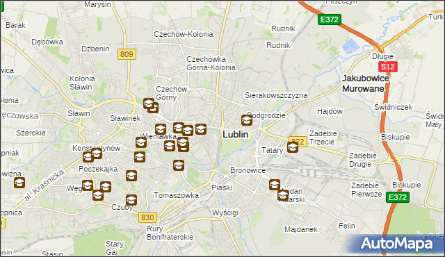 mapa Lublina, Lublin na mapie Targeo