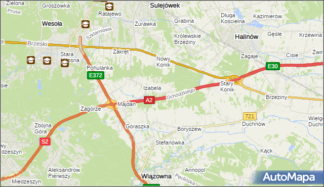 mapa Michałówek gmina Wiązowna, Michałówek gmina Wiązowna na mapie Targeo