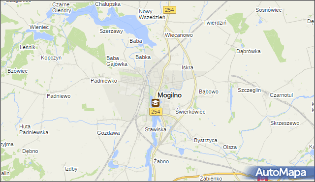 mapa Mogilno, Mogilno na mapie Targeo