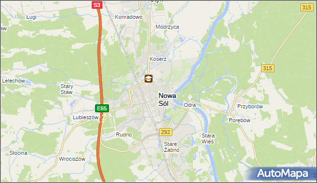 mapa Nowa Sól, Nowa Sól na mapie Targeo