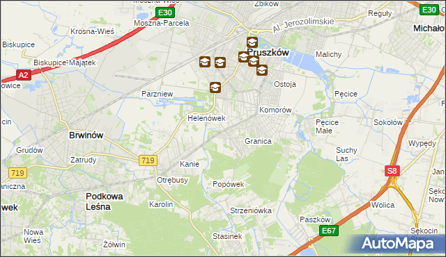 mapa Nowa Wieś gmina Michałowice, Nowa Wieś gmina Michałowice na mapie Targeo