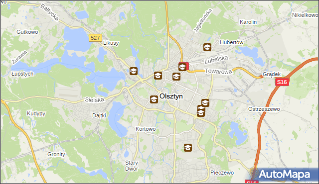 mapa Olsztyna, Olsztyn na mapie Targeo