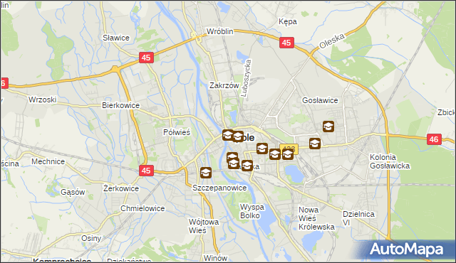 mapa Opola, Opole na mapie Targeo