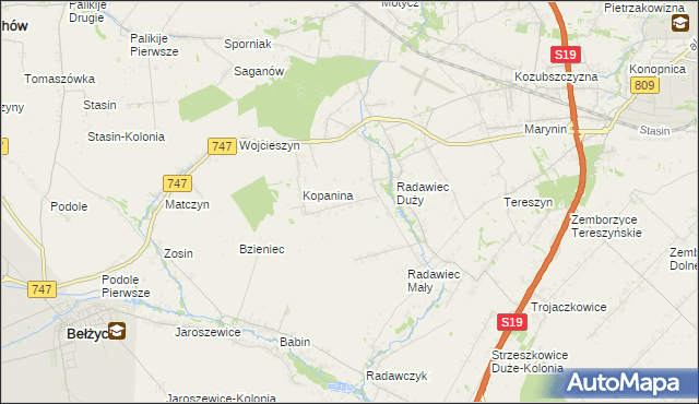 mapa Pawlin, Pawlin na mapie Targeo