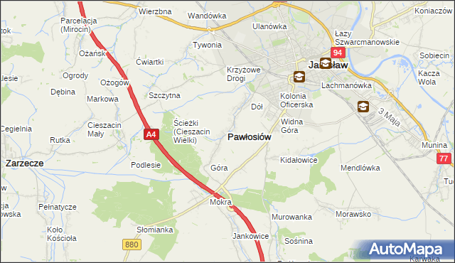 mapa Pawłosiów, Pawłosiów na mapie Targeo