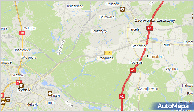 mapa Przegędza, Przegędza na mapie Targeo