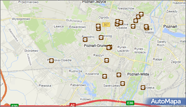 mapa Raszyn gmina Poznań, Raszyn gmina Poznań na mapie Targeo