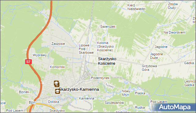 mapa Skarżysko Kościelne, Skarżysko Kościelne na mapie Targeo