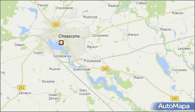 mapa Smoleń gmina Choszczno, Smoleń gmina Choszczno na mapie Targeo