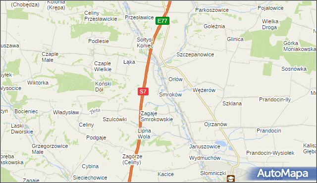 mapa Smroków, Smroków na mapie Targeo