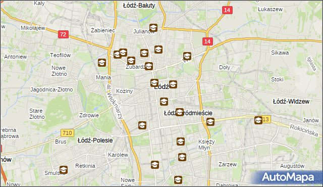 mapa Śródmieście gmina Łódź, Śródmieście gmina Łódź na mapie Targeo