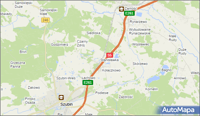 mapa Stanisławka gmina Szubin, Stanisławka gmina Szubin na mapie Targeo