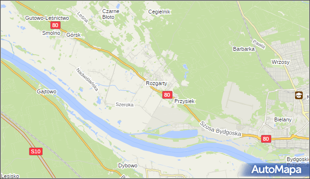 mapa Stary Toruń, Stary Toruń na mapie Targeo