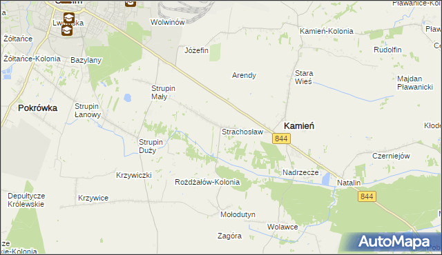 mapa Strachosław, Strachosław na mapie Targeo