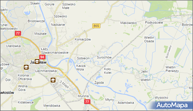 mapa Surochów, Surochów na mapie Targeo