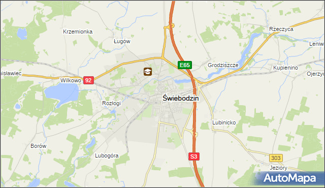 mapa Świebodzin, Świebodzin na mapie Targeo