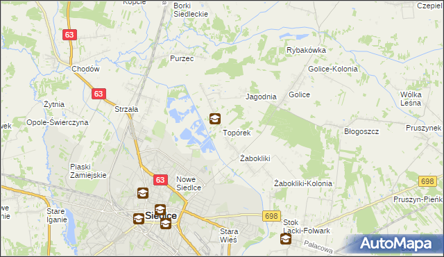 mapa Topórek, Topórek na mapie Targeo