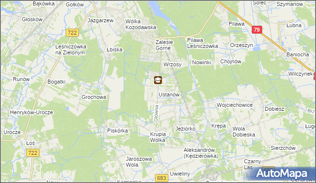 mapa Ustanów, Ustanów na mapie Targeo