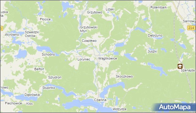 mapa Wąglikowice, Wąglikowice na mapie Targeo