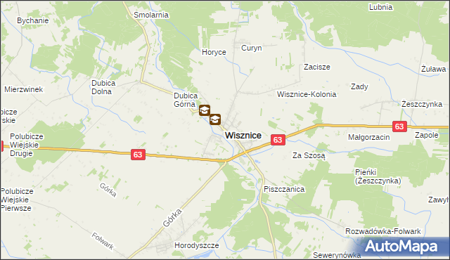 mapa Wisznice, Wisznice na mapie Targeo