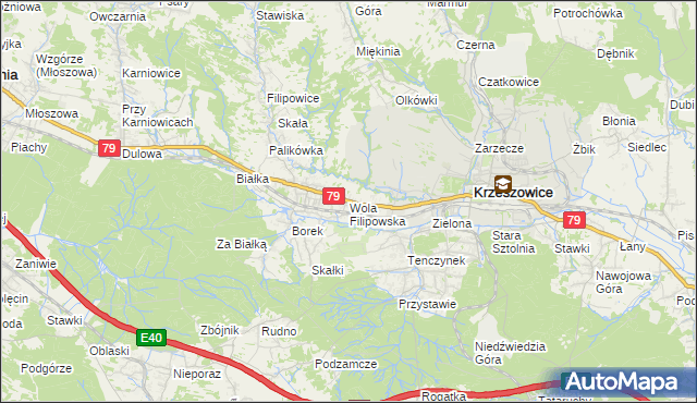 mapa Wola Filipowska, Wola Filipowska na mapie Targeo