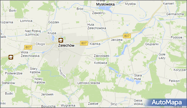 mapa Zakrzówek gmina Żelechów, Zakrzówek gmina Żelechów na mapie Targeo