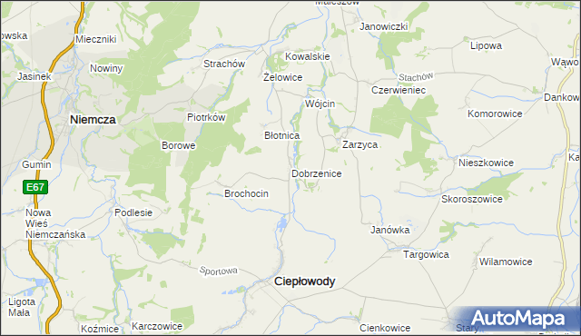 mapa Dobrzenice, Dobrzenice na mapie Targeo