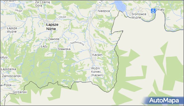 mapa Kacwin, Kacwin na mapie Targeo