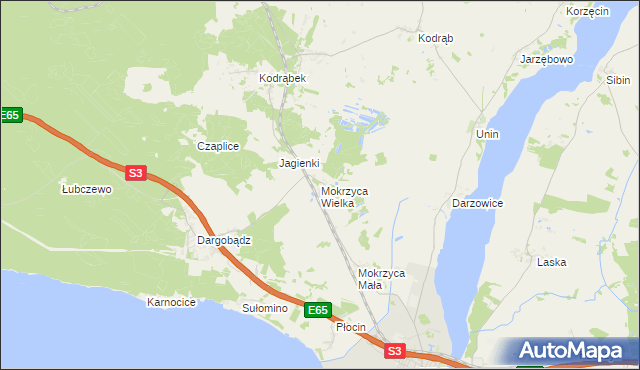 mapa Mokrzyca Wielka, Mokrzyca Wielka na mapie Targeo