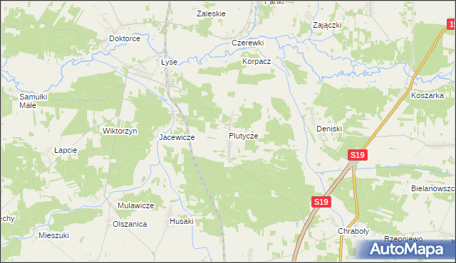 mapa Plutycze, Plutycze na mapie Targeo