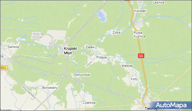 mapa Potępa, Potępa na mapie Targeo