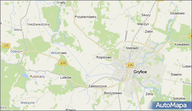 mapa Rzęskowo, Rzęskowo na mapie Targeo
