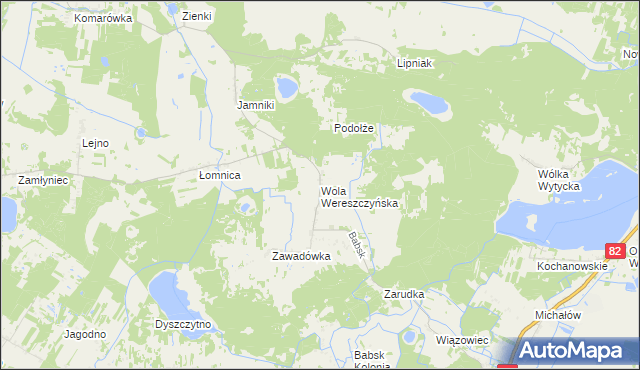 mapa Wola Wereszczyńska, Wola Wereszczyńska na mapie Targeo