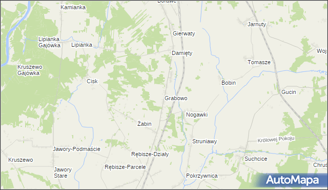 mapa Grabowo gmina Goworowo, Grabowo gmina Goworowo na mapie Targeo