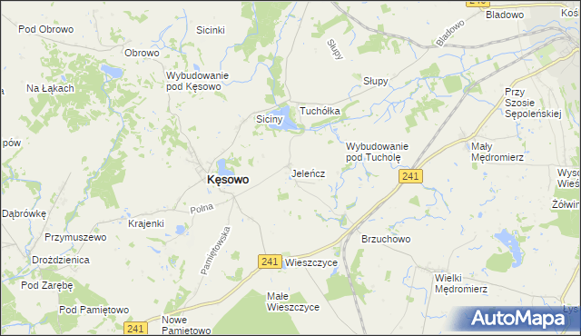 mapa Jeleńcz gmina Kęsowo, Jeleńcz gmina Kęsowo na mapie Targeo