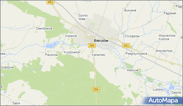 mapa Karwiniec, Karwiniec na mapie Targeo