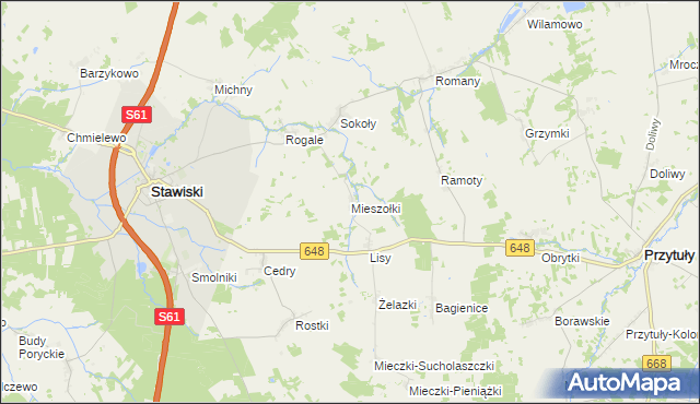 mapa Mieszołki, Mieszołki na mapie Targeo