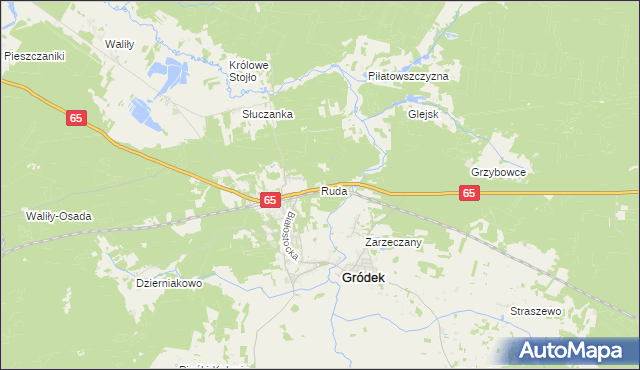 mapa Ruda gmina Gródek, Ruda gmina Gródek na mapie Targeo