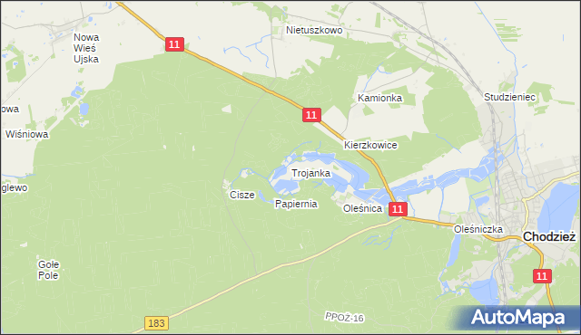 mapa Trojanka, Trojanka na mapie Targeo