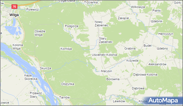 mapa Uścieniec-Kolonia, Uścieniec-Kolonia na mapie Targeo