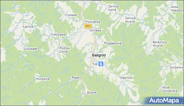 mapa Baligród, Baligród na mapie Targeo